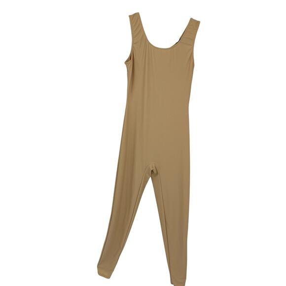 Speerise Tank Full Jumpsuit Spandex Unitard Sleeveless Beige Medium Gymnastics - Picture 8 of 8